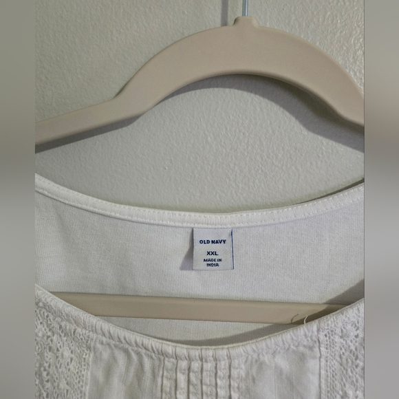 Old Navy White Lace-Front XXL Blouse - Picture 4 of 6